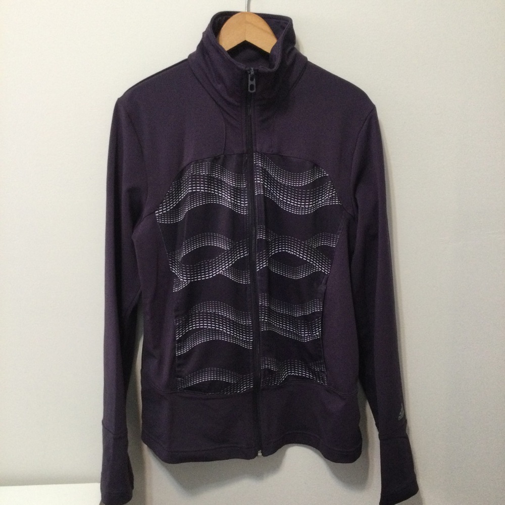 Womens ADIDAS Climalite athleisure jacket M full fron zip up track training gym